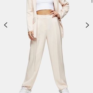 NWT Topshop Wide leg Trousers Blush Size 10